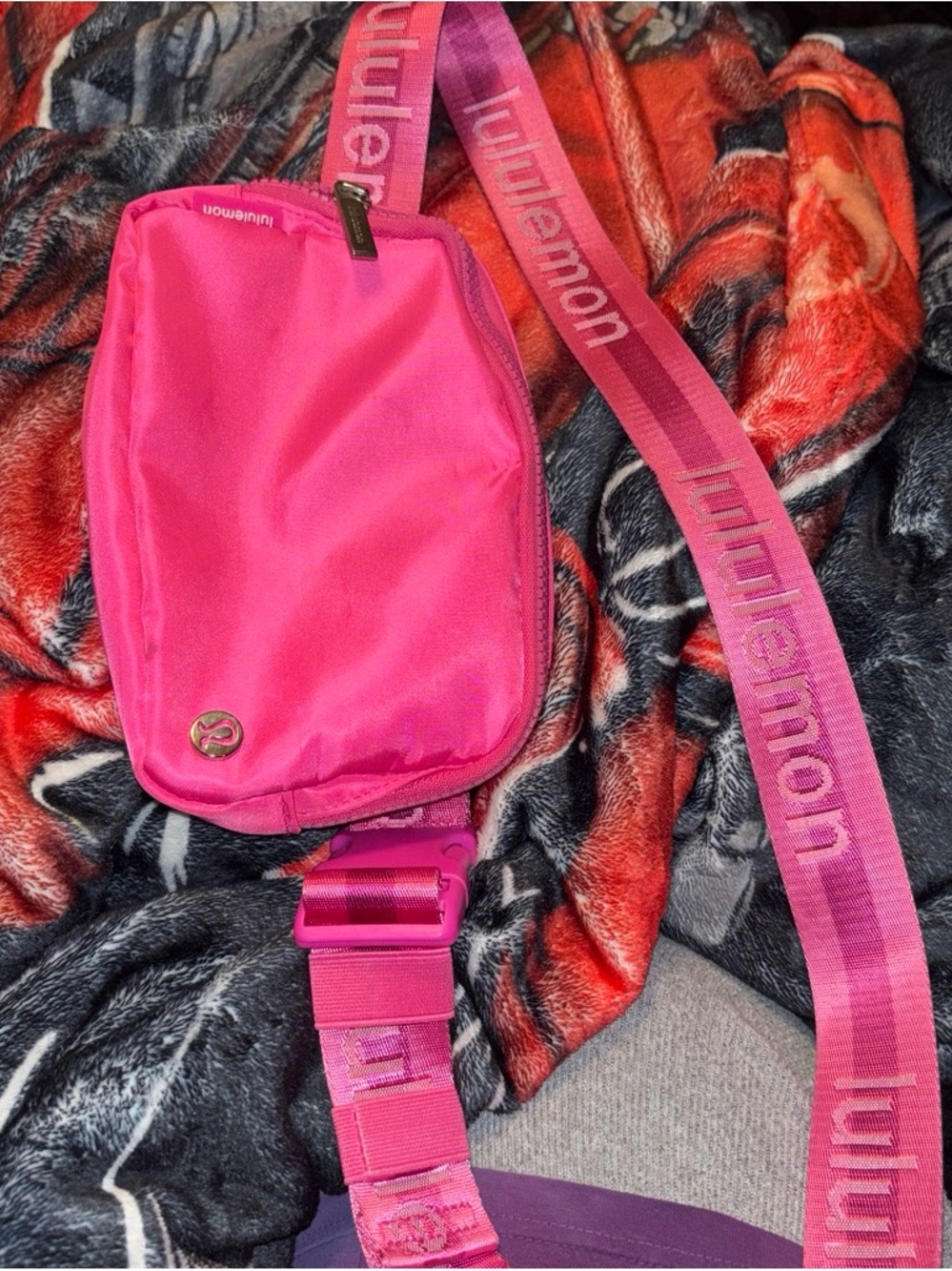 lululemon athletica Bright Pink Crossbody Pouch with Branded Strap